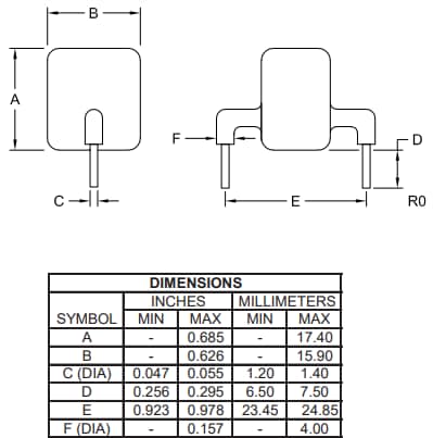 Mechanical Drawing - Central Semiconductor CAK3 & CAK6 TVS Diodes Mechanical Drawing - Central Semiconductor CAK3 & CAK6 TVS Diodes